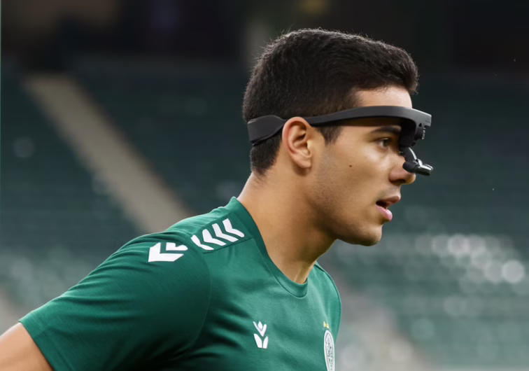 Eyetracking glasses for sports appilcations. Mobile eyetracker for gaze analysis in soccer, ice-hockey, basketball, golf, baseball, and motorsports approved. Attention, distraction, gaze-path & interaction studies based on eye movement. lightway, applicable above prescription glasses. head strap for perfect fit in settings with fast head- and body-movements