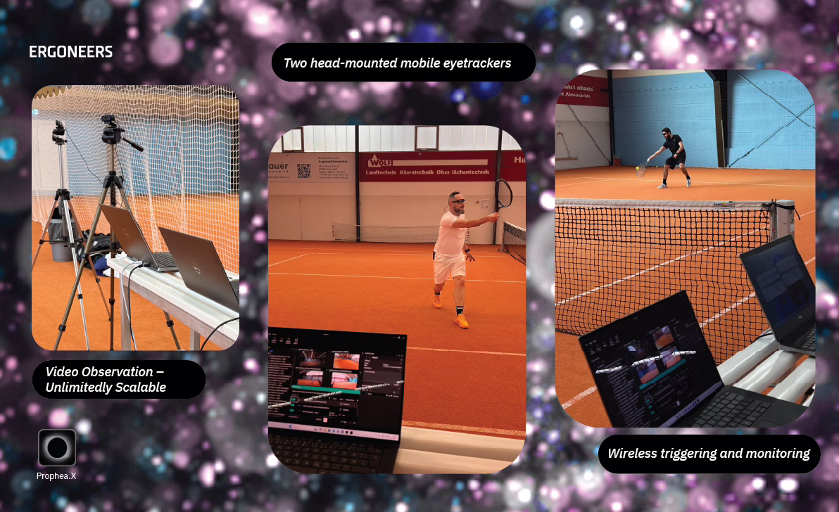 Eye-tracking in Sports like Tennis using Multiple Eyetrackers by Ergoneers